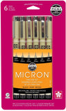 Micron Pen Fine Line Set - Black (6 Pens)