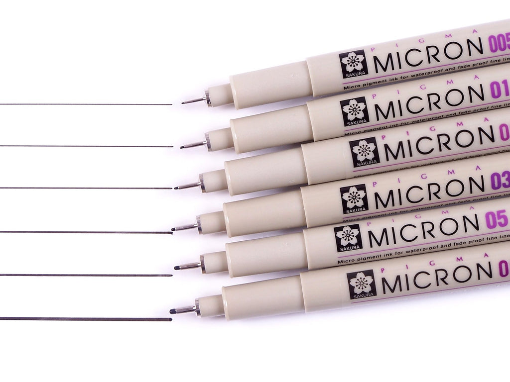Micron Pen Fine Line Set - Black (10 Pens) – The Queen's Ink