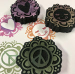 Kae Pea | Peace Love Happiness | Foam Stamps - Set of 3